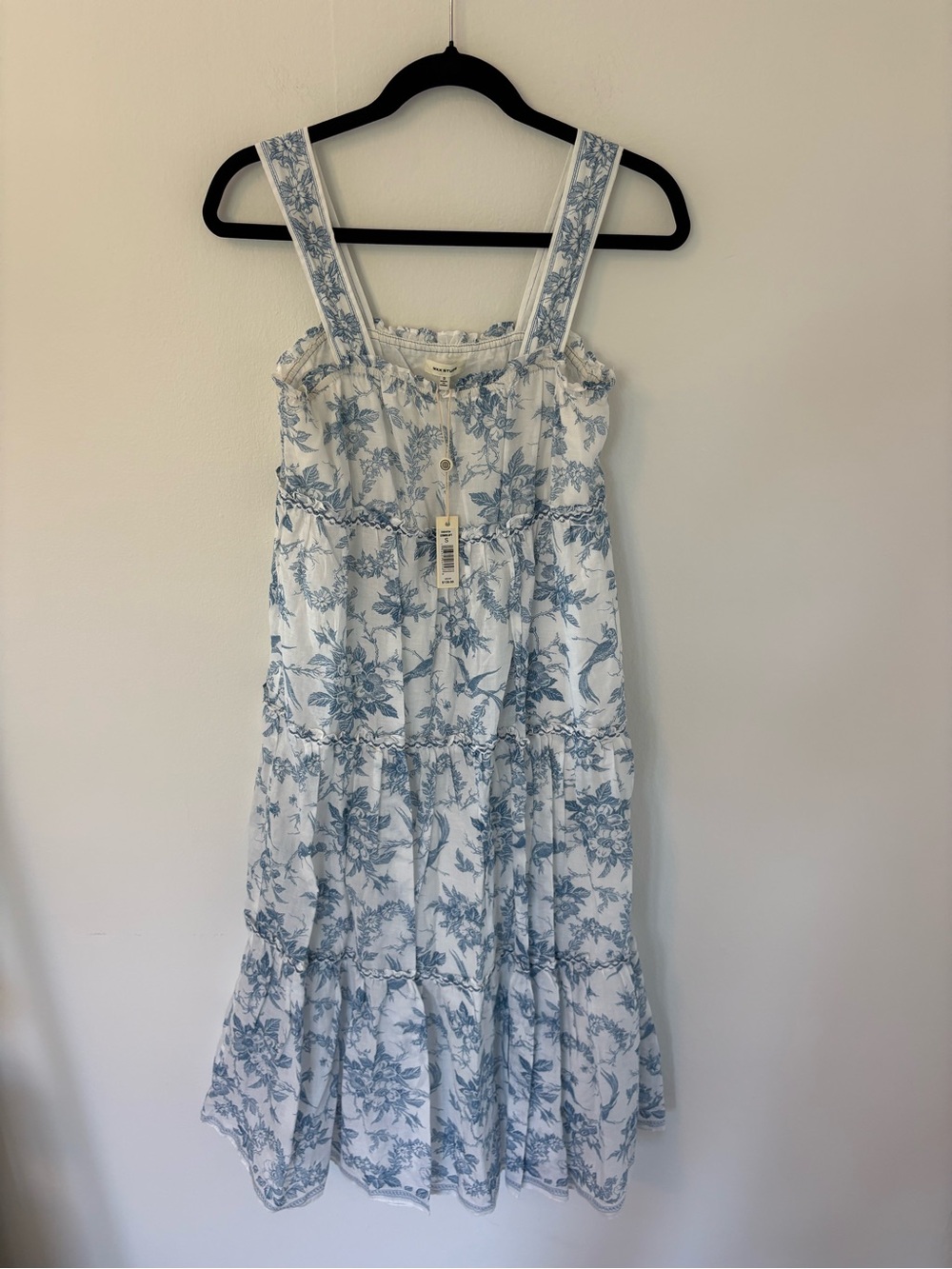 NWT Max Studio Blue Floral Tiered Sundress size small